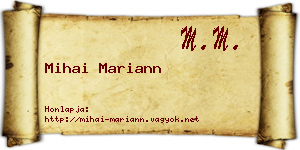Mihai Mariann névjegykártya